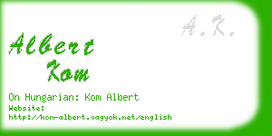 albert kom business card